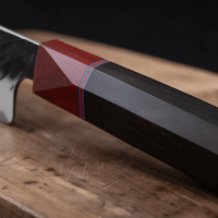 Couteau Santoku Japonais Acier Composite 3 Couches 18 cm – Manche Ébène & Dalbergia - Damasaki