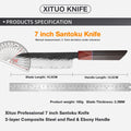 Couteau Santoku 17,8 cm – ébène et dalbergia