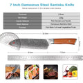 Couteau Santoku damas 17,8 cm – bois de santal rouge