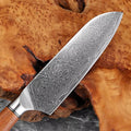 Couteau Santoku damas 17,8 cm – bois de santal rouge