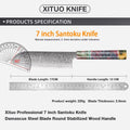 Couteau Santoku damas 17,8 cm – bois stabilisé