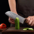 Couteau Santoku damas 17,8 cm – bois stabilisé