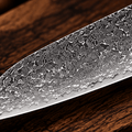 Couteau Santoku Japonais Acier Damas 67 Couches 18 cm – Manche Bois Stabilisé Ergonomique - Damasaki