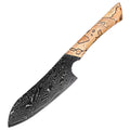 Couteau Santoku damas – bois tressé