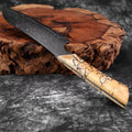 Couteau Santoku damas – bois tressé