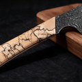 Couteau Santoku Japonais Acier Damas 67 Couches 18 cm – Manche Bois Tressé - Damasaki
