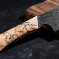 Couteau Santoku Japonais Acier Damas 67 Couches 18 cm – Manche Bois Tressé - Damasaki
