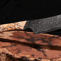 Couteau Santoku Japonais Acier Damas 67 Couches 18 cm – Manche Bois Tressé - Damasaki