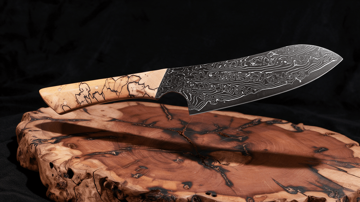 Couteau Santoku Japonais Acier Damas 67 Couches 18 cm – Manche Bois Tressé - Damasaki