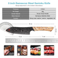 Couteau Santoku damas – bois tressé