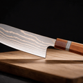 Couteau Santoku Japonais Acier Damas 67 Couches 18 cm – Manche Palissandre Octogonal - Damasaki