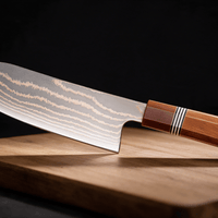 Couteau Santoku Japonais Acier Damas 67 Couches 18 cm – Manche Palissandre Octogonal - Damasaki