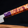 Couteau Santoku Japonais Damas VG10 67 Couches 13 cm – Manche Bois Stabilisé - Damasaki