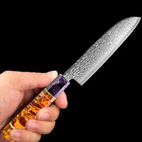 Couteau Santoku damas 12,7 cm – bois stabilisé