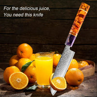 Couteau Santoku damas 12,7 cm – bois stabilisé