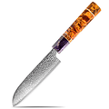 Couteau Santoku damas 12,7 cm – bois stabilisé