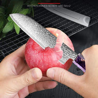Couteau Santoku damas 12,7 cm – bois stabilisé