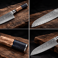 Couteau Santoku Japonais Damas VG10 67 Couches 18 cm – Manche Résine & Bois Nid d’Abeille - Damasaki
