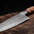 Couteau Santoku Japonais Damas VG10 67 Couches 18 cm – Manche Résine & Bois Nid d’Abeille - Damasaki