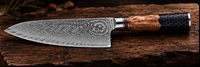 Couteau Santoku Japonais Damas VG10 67 Couches 18 cm – Manche Résine & Bois Nid d’Abeille - Damasaki
