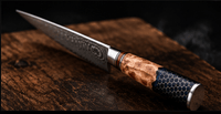 Couteau Santoku Japonais Damas VG10 67 Couches 18 cm – Manche Résine & Bois Nid d’Abeille - Damasaki