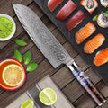 Couteau Santoku damas 17,8 cm – résine