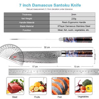 Couteau Santoku damas 17,8 cm – résine