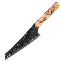 Couteau utilitaire damas – bois tressé