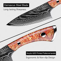 Couteau utilitaire damas – acrylique