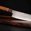 Couteau Santoku Japonais Acier Damas 67 Couches 18 cm – Manche Palissandre Octogonal
