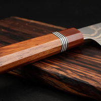 Couteau Santoku Japonais Acier Damas 67 Couches 18 cm – Manche Palissandre Octogonal