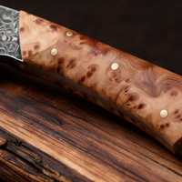 Couteau Kiritsuke Japonais Acier Damas 67 Couches 13 cm – Manche Loupe de Bois