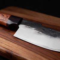 Couteau Santoku Japonais Acier Composite 3 Couches 13 cm – Manche Ébène & Buis
