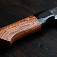 Couteau Santoku Japonais Acier Composite 3 Couches 13 cm – Manche Ébène & Buis
