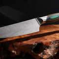 Couteau Kiritsuke Japonais Acier Damas 67 Couches 20 cm – Manche Bois Multicolore