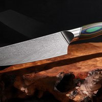 Couteau Kiritsuke Japonais Acier Damas 67 Couches 20 cm – Manche Bois Multicolore