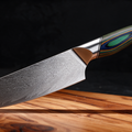 Couteau Kiritsuke Japonais Acier Damas 67 Couches 20 cm – Manche Bois Multicolore