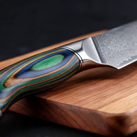Couteau Kiritsuke Japonais Acier Damas 67 Couches 20 cm – Manche Bois Multicolore
