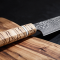 Couteau Kiritsuke Japonais Acier Damas 67 Couches 20 cm – Manche Bois Tressé