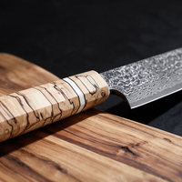 Couteau Kiritsuke Japonais Acier Damas 67 Couches 20 cm – Manche Bois Tressé