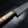 Couteau Kiritsuke Japonais Acier Damas 67 Couches 20 cm – Manche Bois Tressé