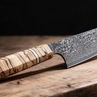 Couteau Kiritsuke Japonais Acier Damas 67 Couches 20 cm – Manche Bois Tressé