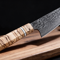 Couteau Kiritsuke Japonais Acier Damas 67 Couches 20 cm – Manche Bois Tressé