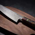 Couteau Kiritsuke Japonais Acier Damas 67 Couches 20 cm – Manche Résine Haute Finition