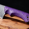 Couteau Kiritsuke Japonais Acier Damas 67 Couches 20 cm – Manche Bois Stabilisé Violet