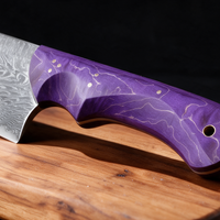 Couteau Kiritsuke Japonais Acier Damas 67 Couches 20 cm – Manche Bois Stabilisé Violet