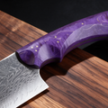 Couteau Kiritsuke Japonais Acier Damas 67 Couches 20 cm – Manche Bois Stabilisé Violet