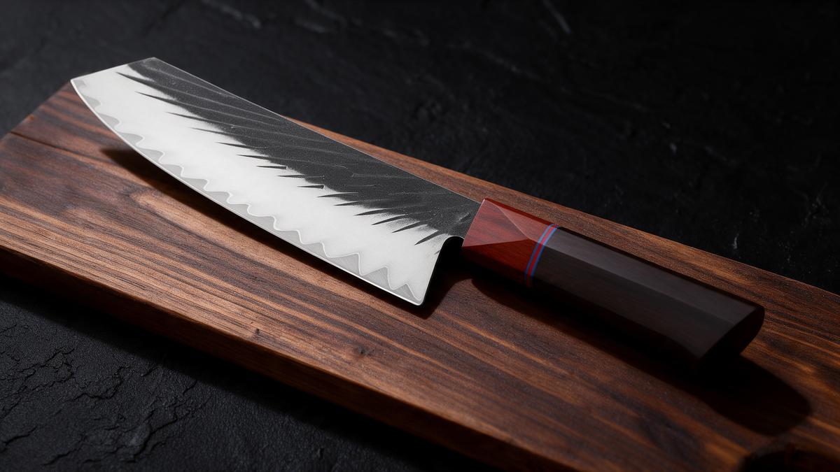 Couteau Kiritsuke Japonais Acier Composite 3 Couches 20 cm – Manche Ébène & Dalbergia