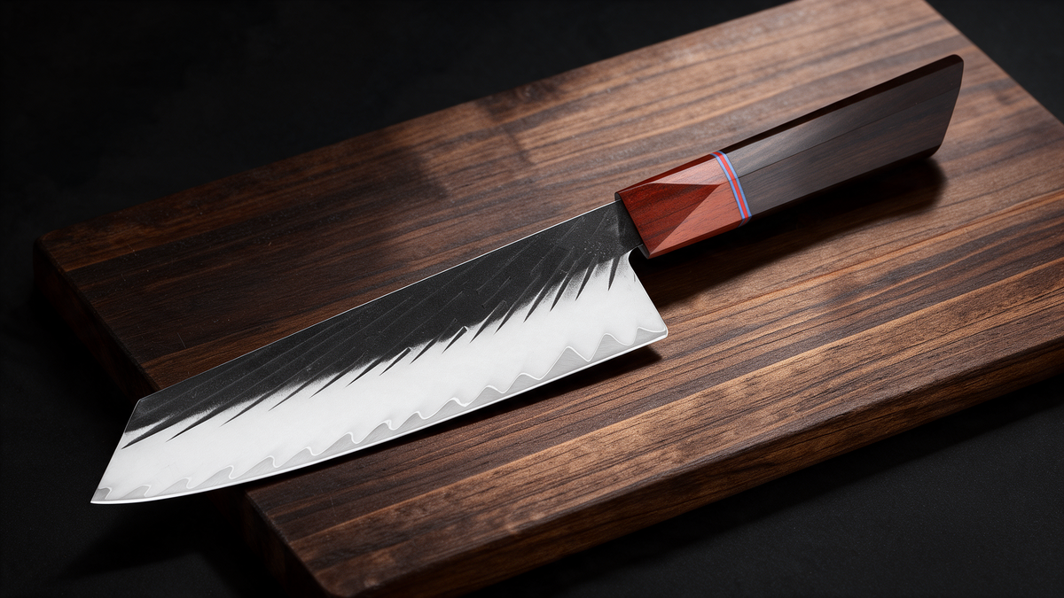 Couteau Kiritsuke Japonais Acier Composite 3 Couches 20 cm – Manche Ébène & Dalbergia
