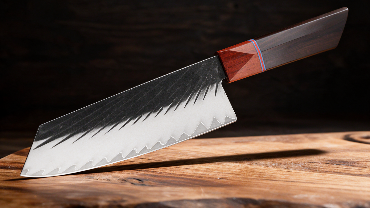 Couteau Kiritsuke Japonais Acier Composite 3 Couches 20 cm – Manche Ébène & Dalbergia